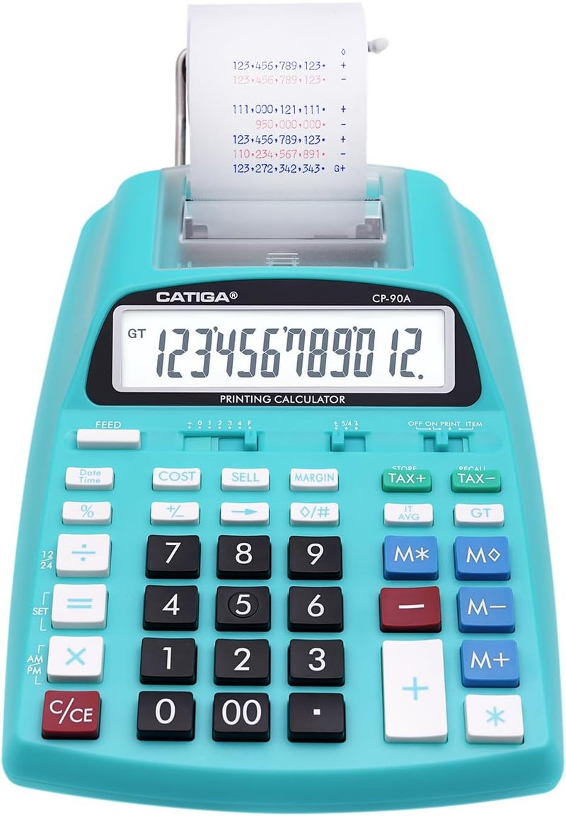 CATIGA New & Upgraded 2025 Printing Calculator Adding Machine 10 Key, Desktop Home Office Calculator with Paper Roll Print Out, Accounting Business Finance - Image 1